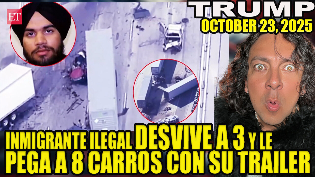CHOFER ILEGAL DESVIVE A 3 Y CHOCA CONTRA 8 CARROS CON SU TRAILER