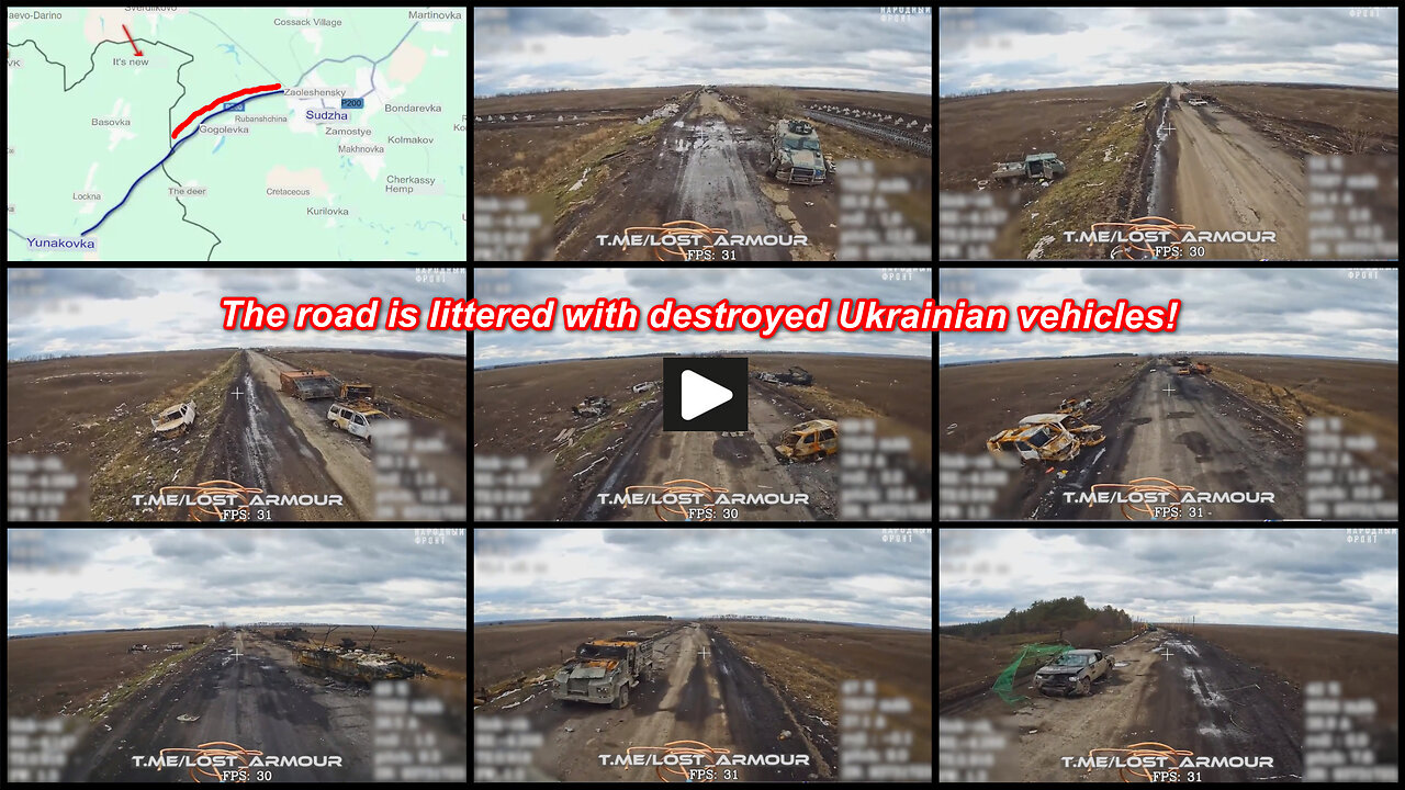 Yunakovka-Sudzha highway: Russian wired FPV drone on patrol