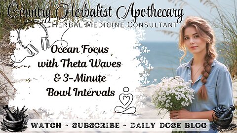Ocean Focus with Theta Waves & 3-Minute Bowl Intervals - Calming, Soothing, Relaxation Nature Sounds