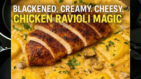Restaurant-Style Blackened Chicken Ravioli at Home! 🍝💖