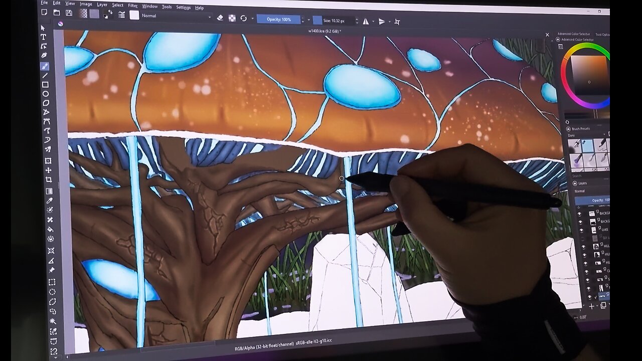 Drawing A Fantasy Mushroom Tree (Timelapse)