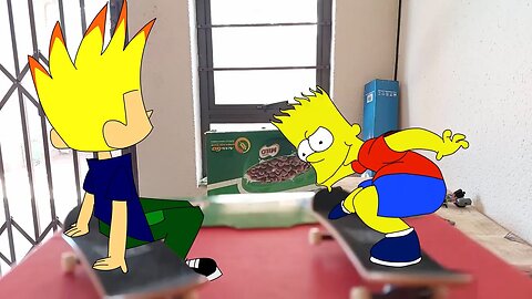 Bart Simpson Skate boarding in REAL LIFE