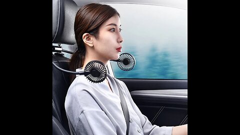 Car Headrest Cooling Fan, with 2-Speed, 360° Rotatable Design & 1.5m USB Cable, for Front Back Seats