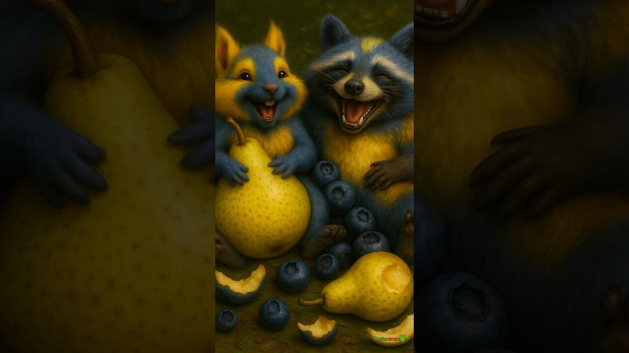 Squirrel & Raccoon Swap Fruits—Turn into Split‑Pear‑Berry!
