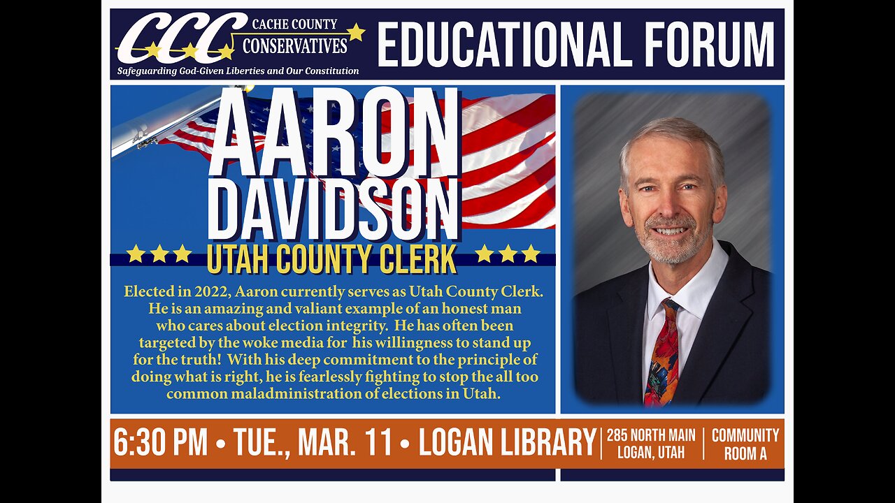 2025-03-11 Aaron Davidson - Utah County Clerk - Election Integrity