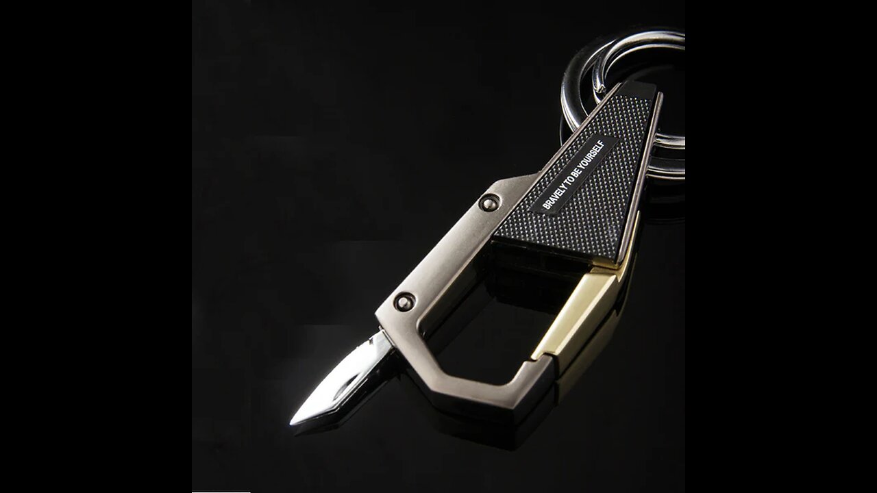 2-in-1 Keychain with Hidden Foldable Knife, with Exquisite Size, Elegant Appearance and Practicality