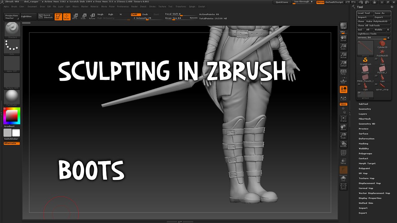 Sculpting in ZBrush - BOOTS