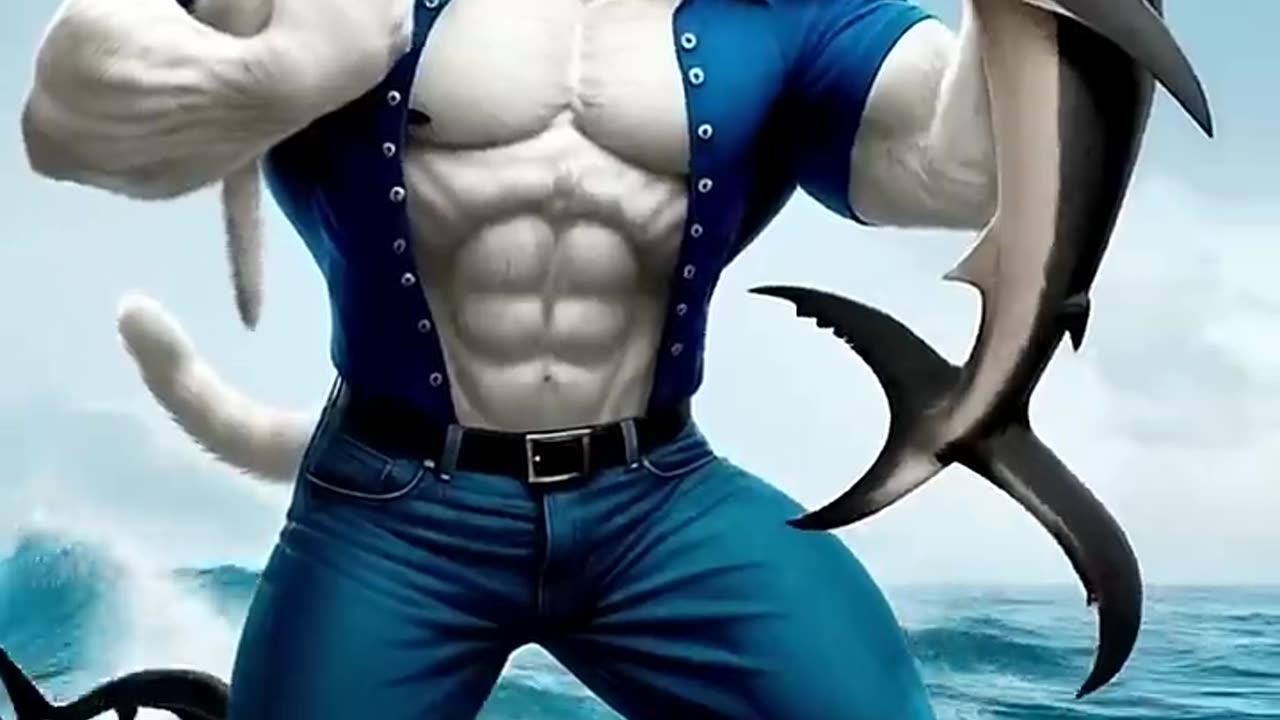 daddy cat vs shark