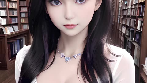 [4K AI art 룩북] Your tutor is waiting in the library 사서 lookbook