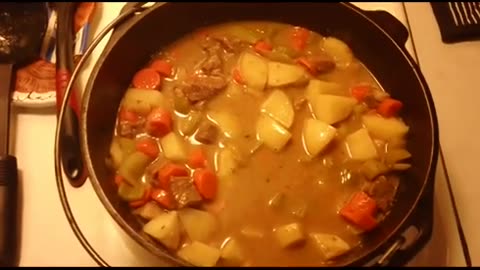 Cooking Beef Stew in the Dutch Oven
