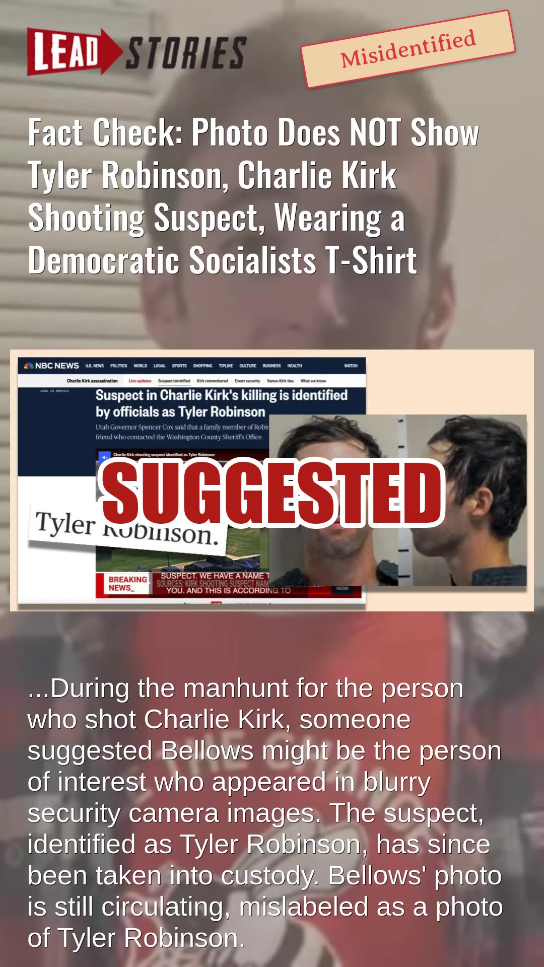 Fact Check: Photo Does NOT Show Tyler Robinson in Democratic Socialists T-Shirt