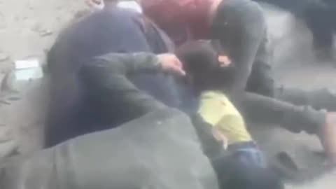 WARNING | Disturbing Content ‼️ Israeli aircraft struck a group of civilians