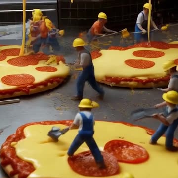 Miniature people working It's a party on a pizza! 🎉🍕 Tag your squad & let's dig in! #pizzaparty