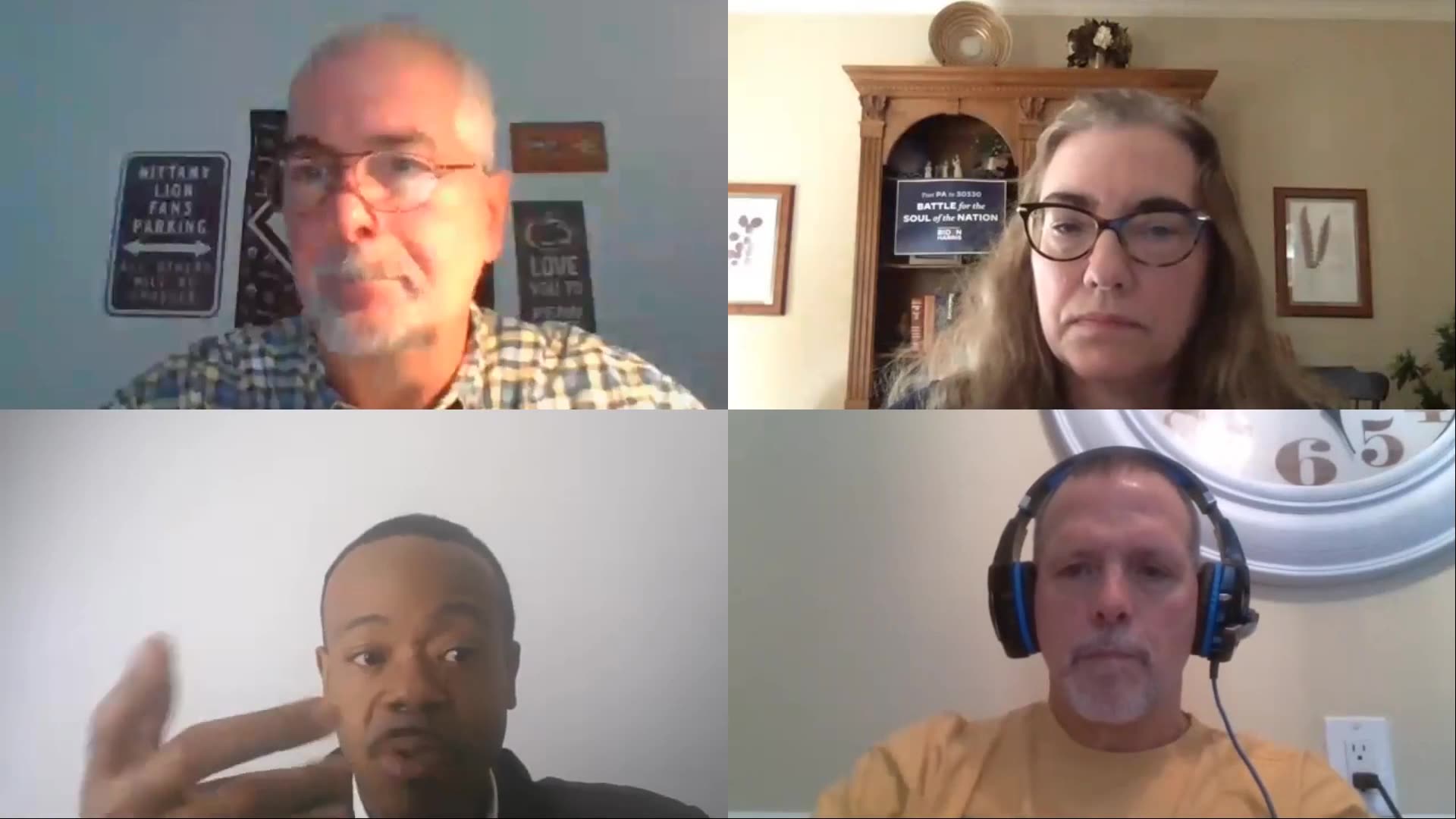 Dr. Justin Goldston discusses supply chain management with leaders at Bloomsburg University c. 2020