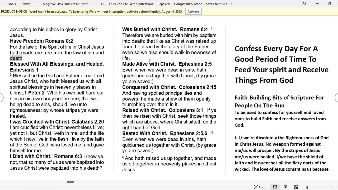 12 IN CHRIST CONFESSIONS PART 1!! PS 91,23 FAITH CONFESSIONS!! CONFESS EVERY DAY!!