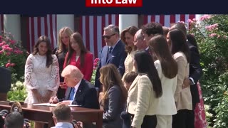 President Trump and First Lady Melania sign the Take It Down Act into law in the Rose Garden