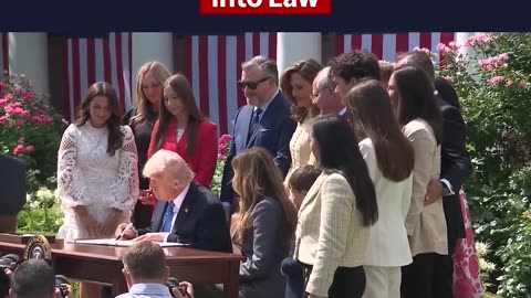 President Trump and First Lady Melania sign the Take It Down Act into law in the Rose Garden