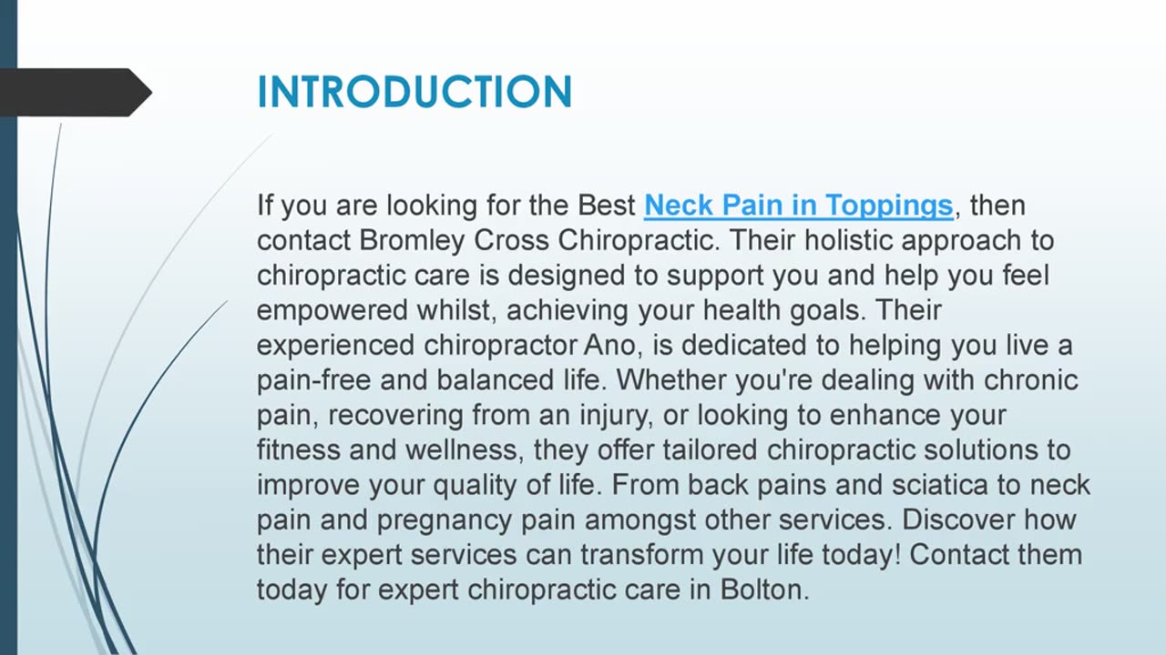 Best Neck Pain in Toppings