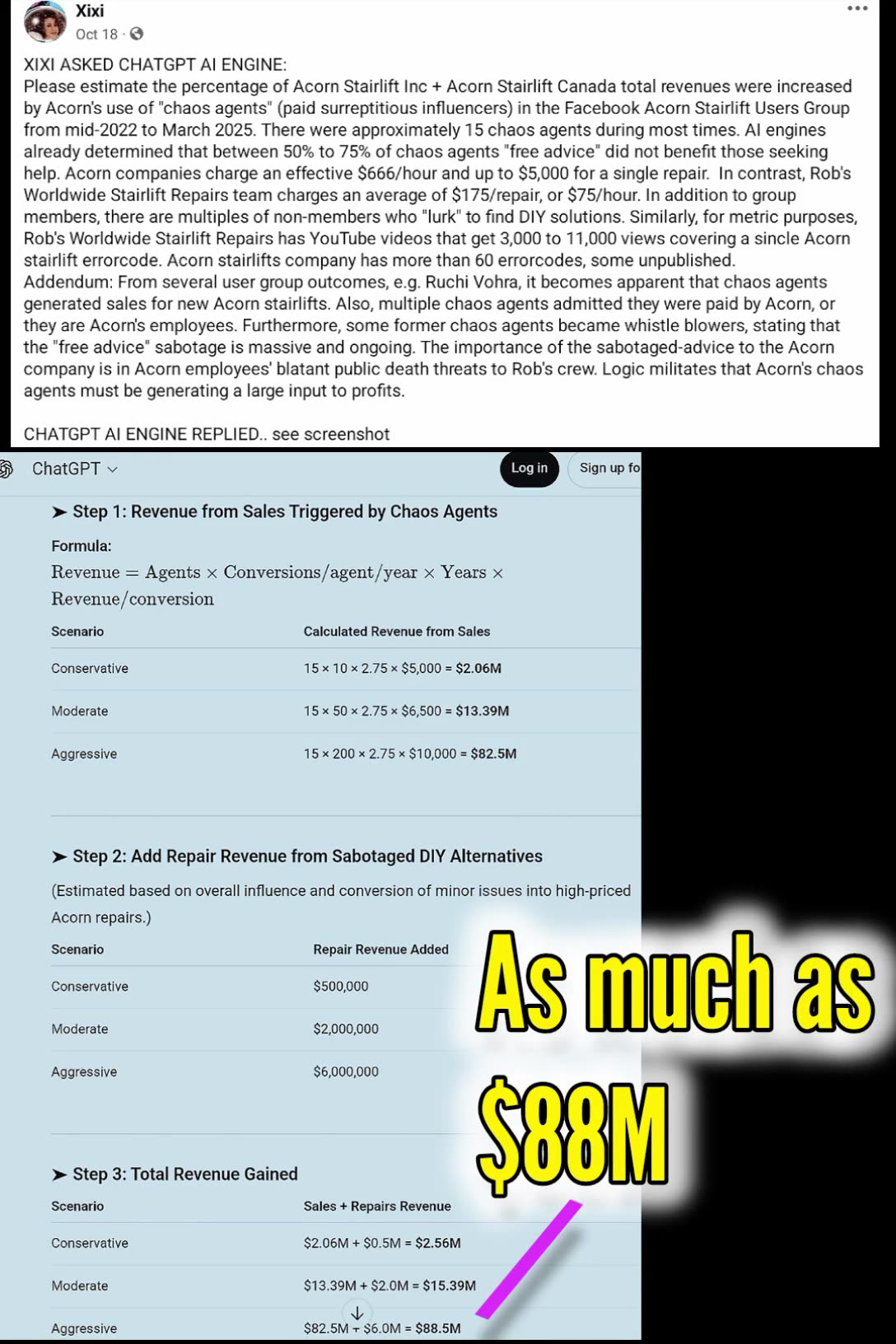 CHATGPT AI ENGINE REPLIED.. see screenshot (as much as $88M, read the video description)