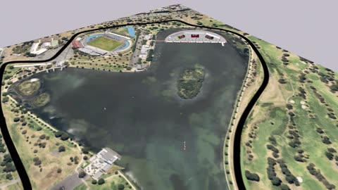 Albert Park F1 spectator island barge Concept