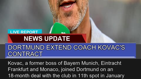 Dortmund Extend Coach Kovacs Contract