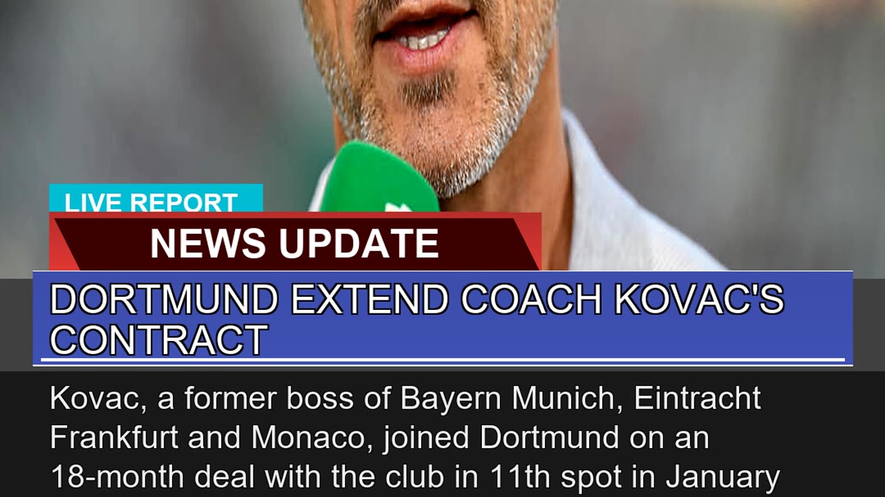 Dortmund Extend Coach Kovacs Contract