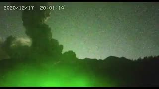 12/17/2020 Mysterious laser from the sky hits a volcano in Japan that erupts.