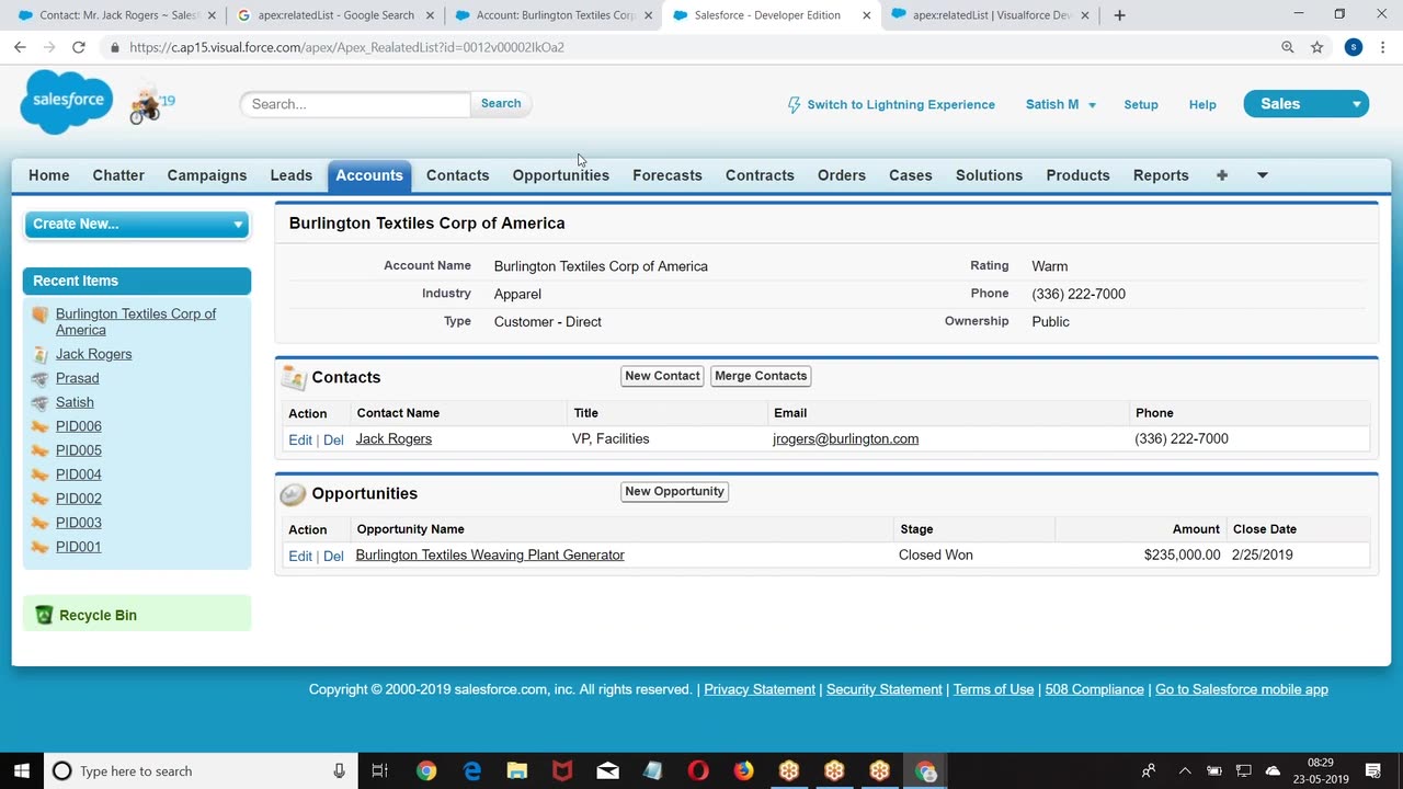 Salesforce Apex Videos-20.Repat-Detail-RelatedList