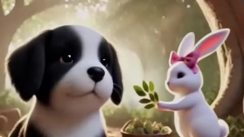 Rabbit saves a drowning puppy. The kindness of friends 🐰 #RabbitRescue #CuteAnimals #AnimalRescue