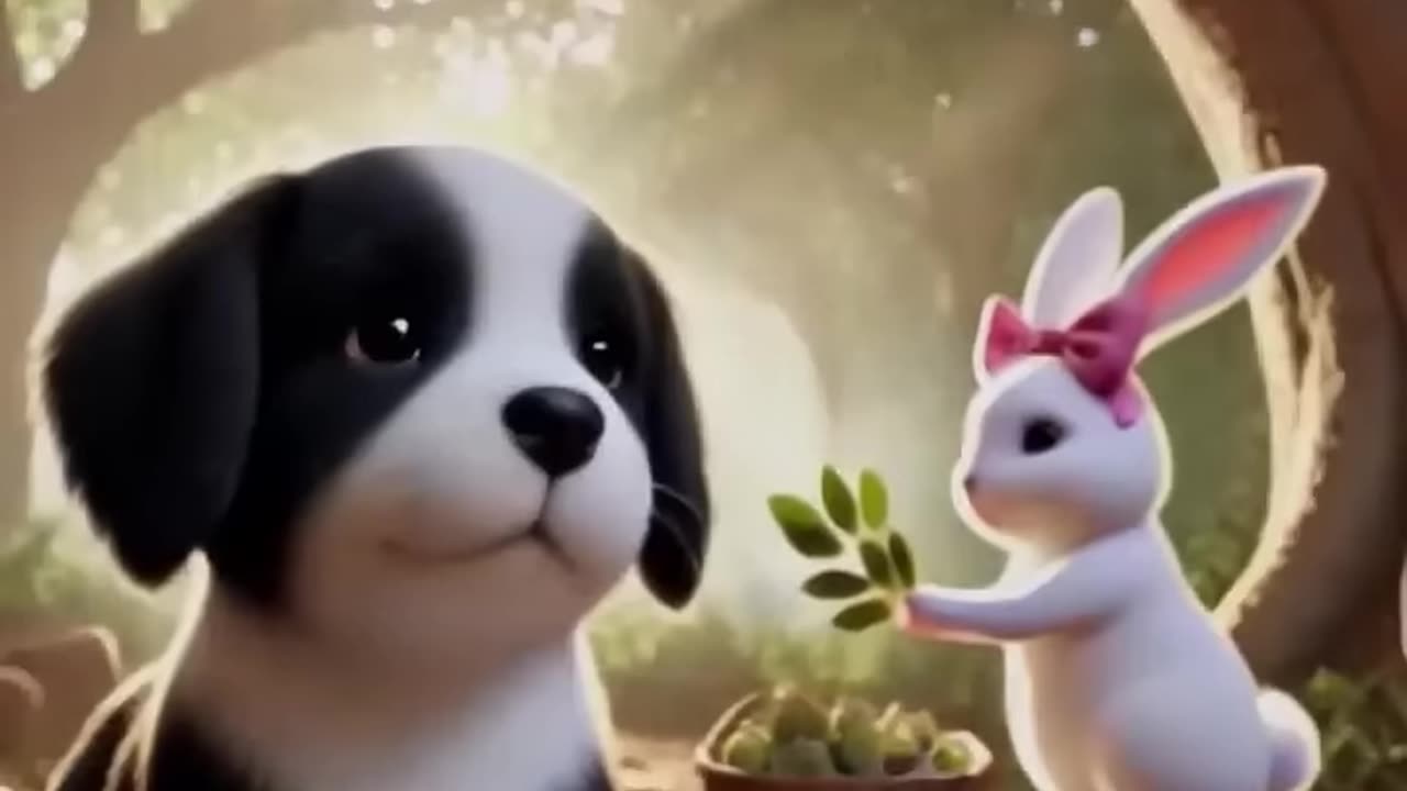 Rabbit saves a drowning puppy. The kindness of friends 🐰 #RabbitRescue #CuteAnimals #AnimalRescue