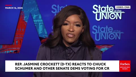 JUST IN: Jasmine Crockett Takes Swipe At Chuck Schumer After Leading Some Senate Dems To Vote For CR