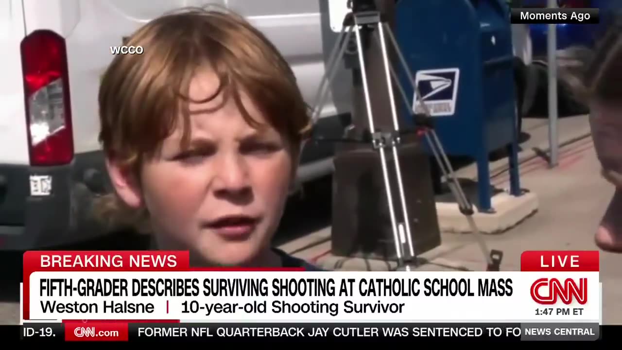 10-yr-old boy explains how he survived the mass shooting at his Catholic School