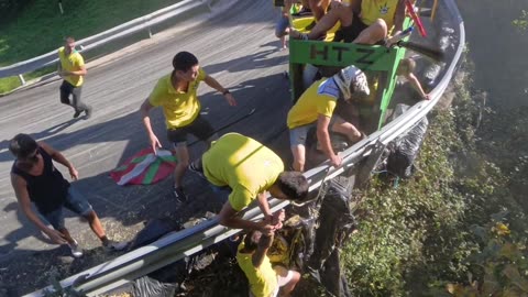 Cart Race Guard Rail Cliff Accident