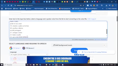 como funciona o youtube criando o audio no tts free