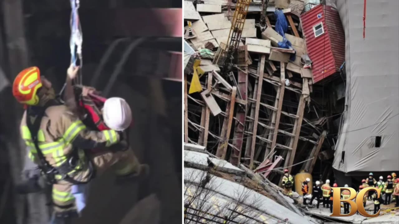 Worker rescued from collapsed subway construction site in South Korea
