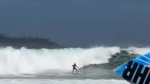 Surfing on the Brazilian coast