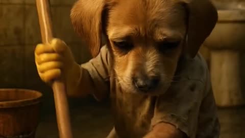 A poor dog goes to school, so friends mocked him