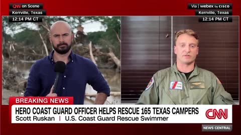 USCG rescue swimmer Scott Ruskan & team saved 165 people from TX Flood