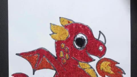Dragon coloring #satisfying #relaxing #sandart #short #ytshort #trending #art