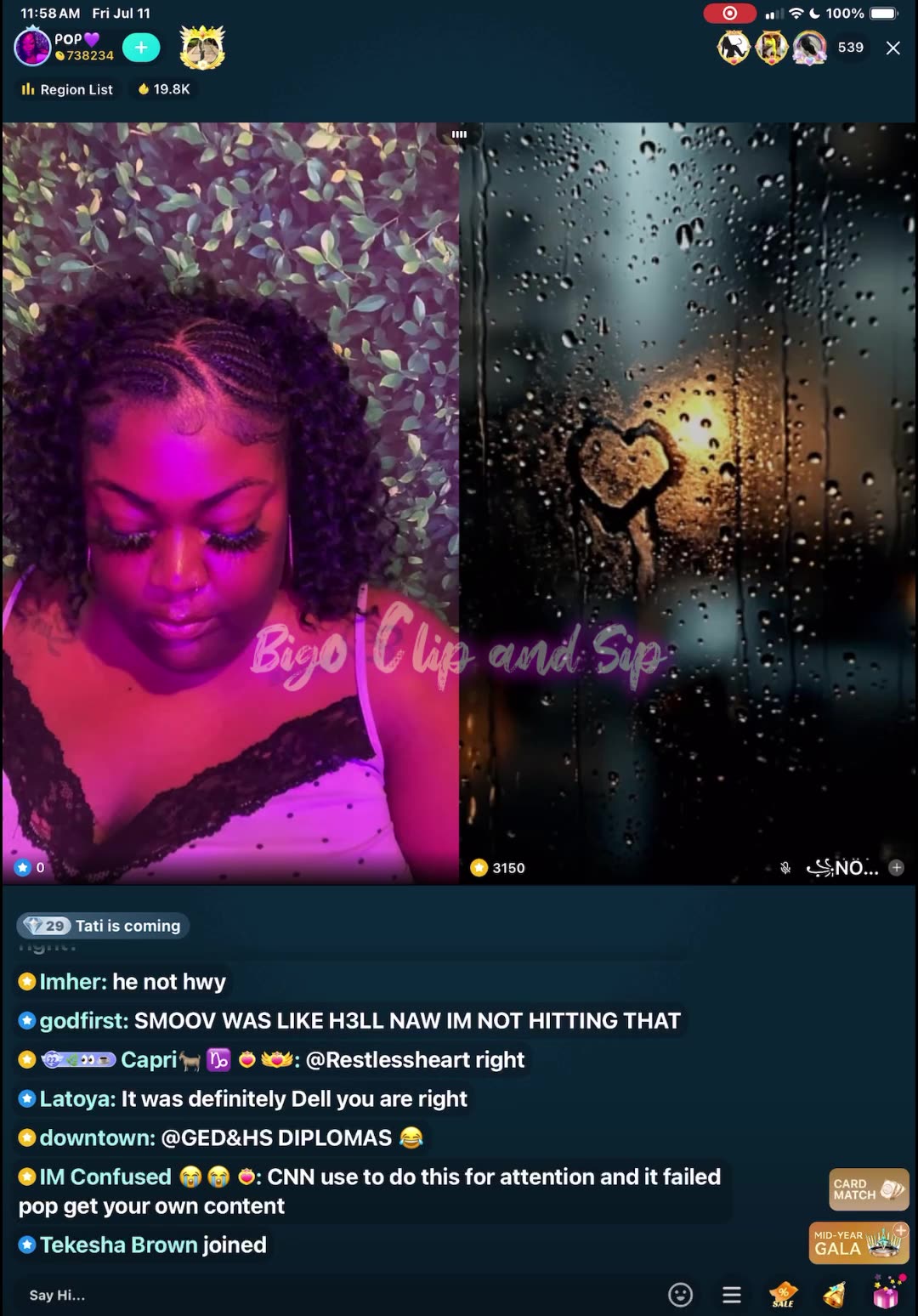 Pop lines Nony who dismisses her n says shes clout chasing 7/11/25 #bigoclipandsip