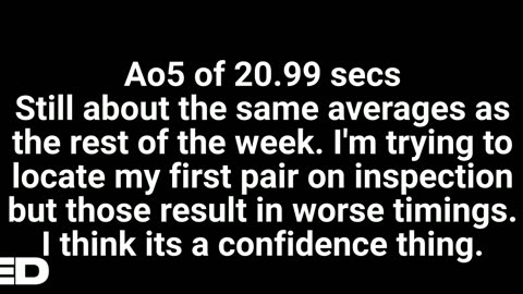 Uncle Solves Rubik's Day 6: 9 Apr 2025 Ao5 20.99 secs