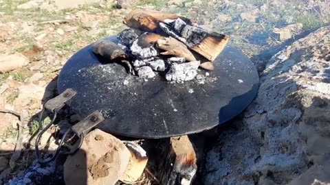 Cooking pizza in beautiful nature🍕