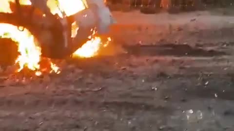 A bad morning for the militants of the Kyiv regime after the arrival of a Russian FPV drone.