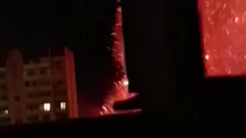 Drone hit in Kyiv 🤯