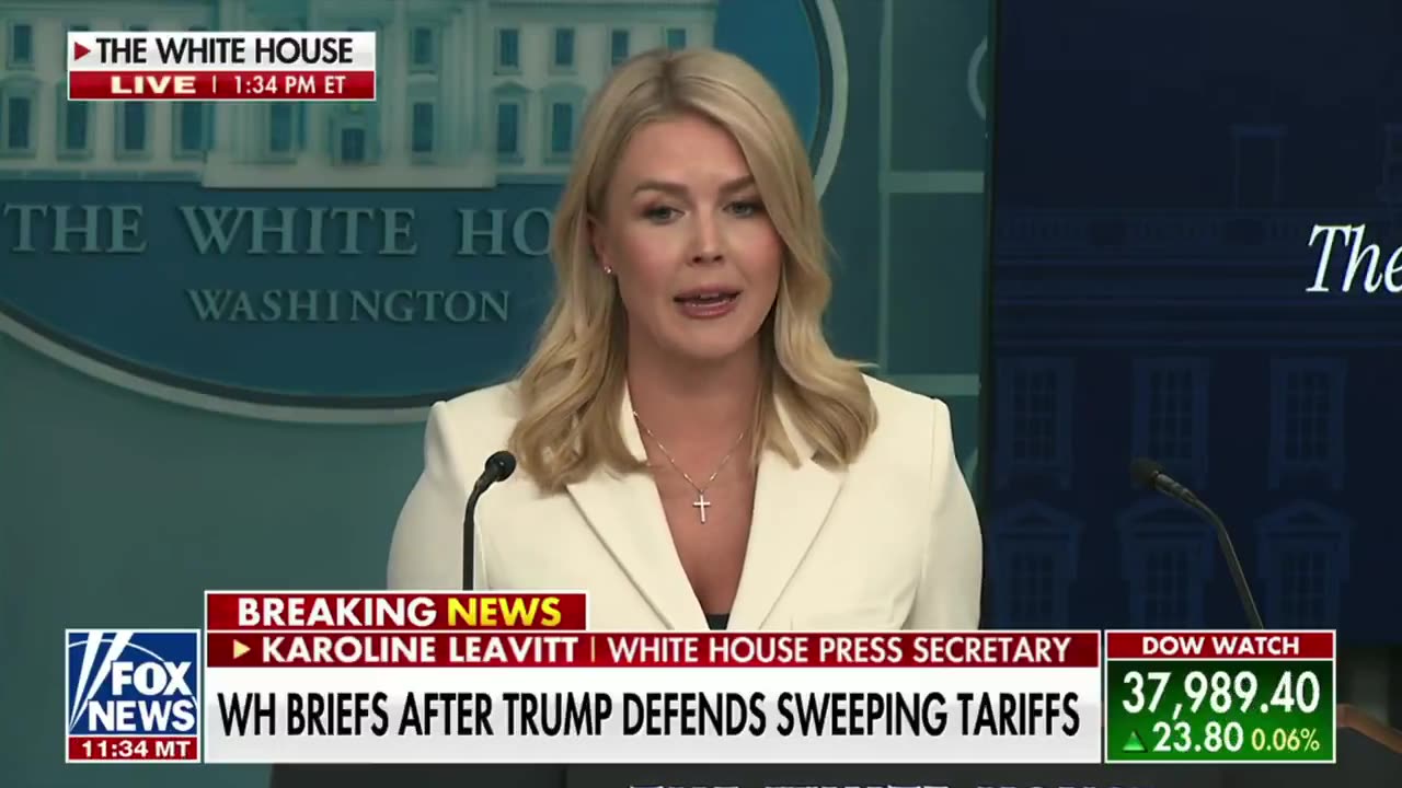 Karoline Leavitt says 104% tariffs will go into effect on China tonight