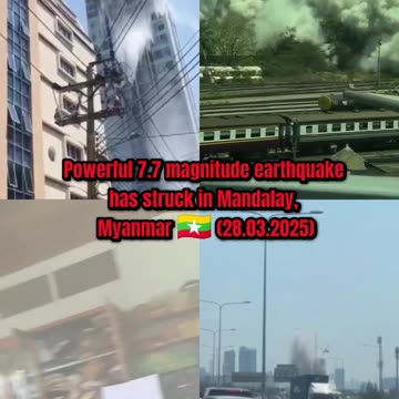 Moment of the 7.7 Magnitude powerful earthquake in Bangkok, Thailand 🇹🇭 (28.03.2025)