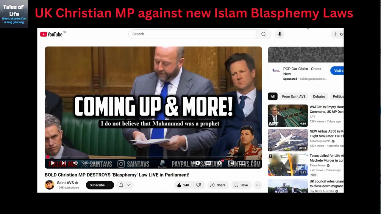 UK Christian MP against new Islam Blasphemy Laws