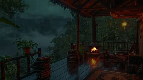 Cozy Fireplace & Rainstorm