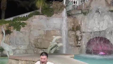 Fountain Dancers Take a Fall