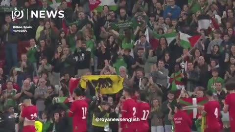 Huge welcome for Palestine national football team during friendly in Spain